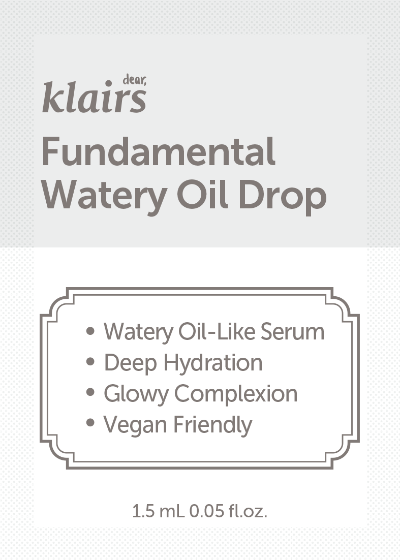 Dear, Klairs Fundamental Watery Oil Drop 1.5 mL