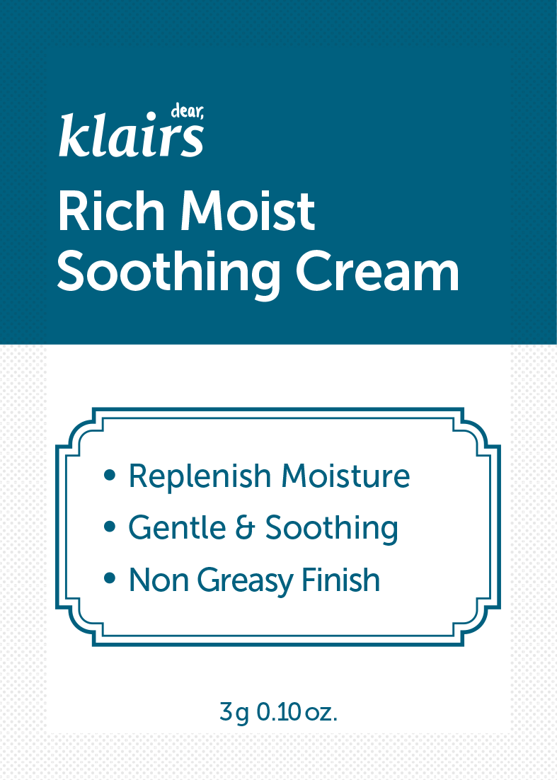 Dear, Klairs Rich Moist Soothing Cream 3 g