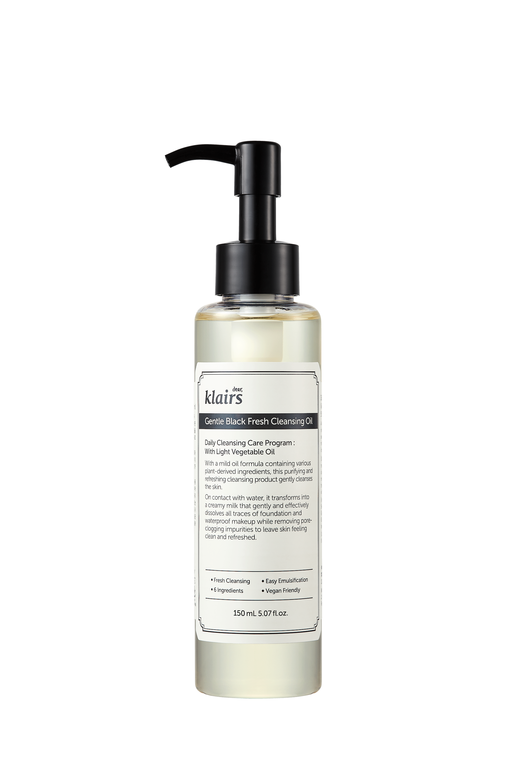 Dear, Klairs Gentle Black Fresh Cleansing Oil 150 mL