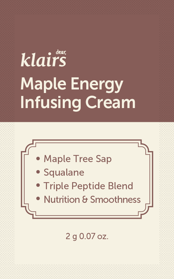 Dear, Klairs Maple Energy Infusing Cream 2 g