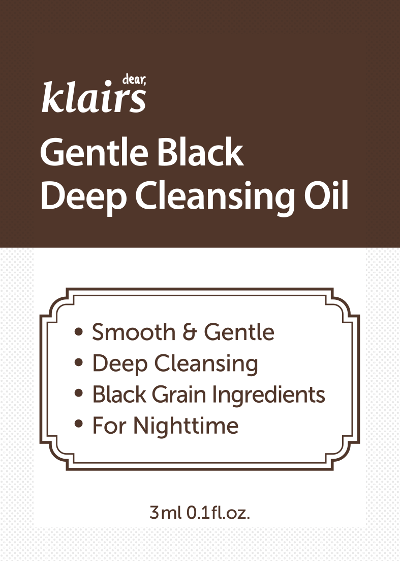 Dear, Klairs Gentle Black Deep Cleansing Oil 3 mL