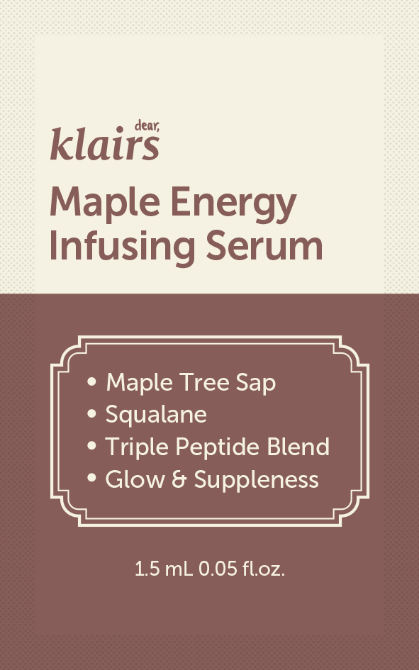 Dear, Klairs Maple Energy Infusing Serum 1.5 mL